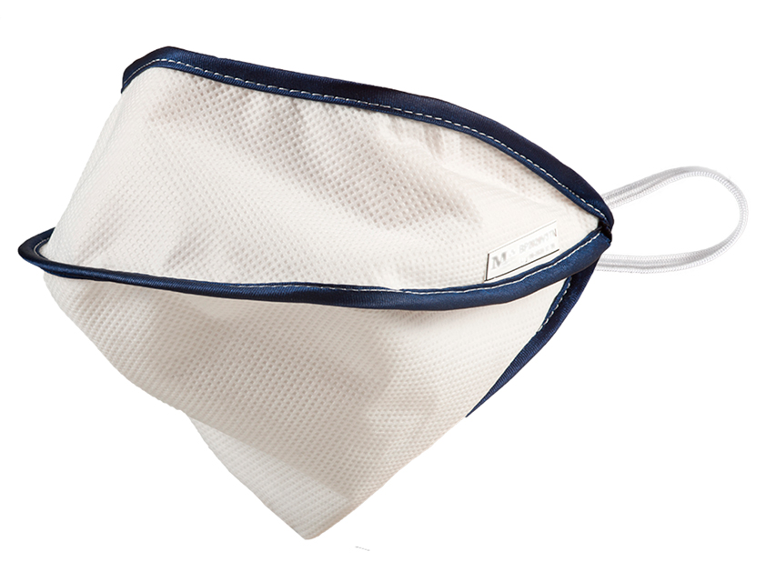 [20751] REUSABLE MASK MYCROCLEAN BFE 99.8% - double layer, white/blue - with nose pad