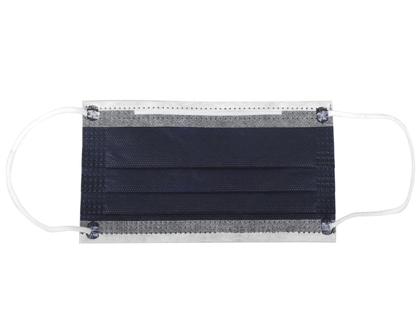 [20601] PREMIUM CHIRICAL MASK 98% FILTERED 3-PLEAVES type II with elastic bands - adult - dark blue