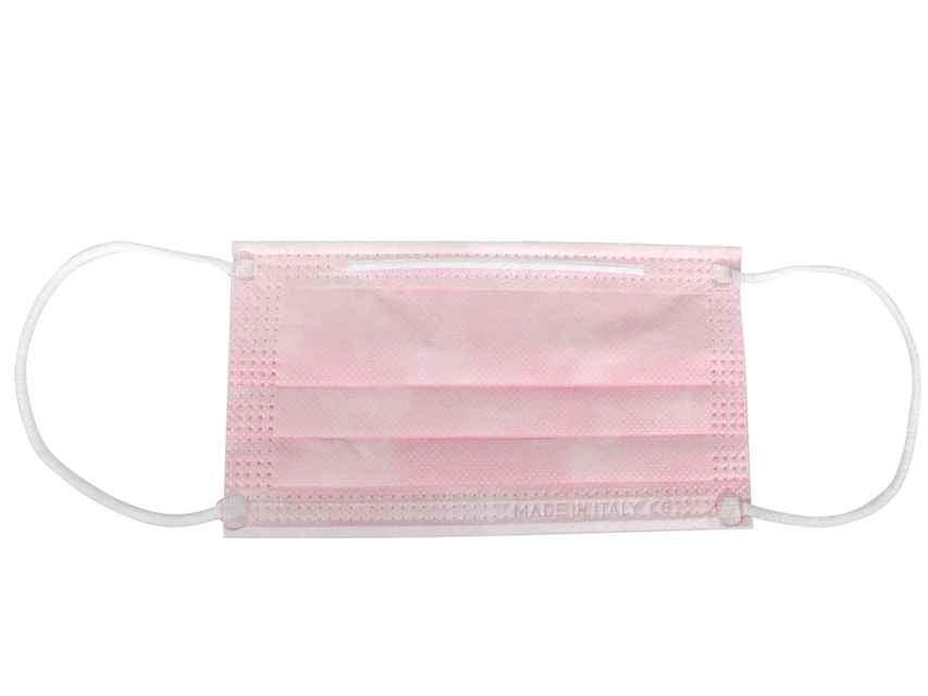 [20603] PREMIUM SURGICAL MASK 98% FILTERED 3-PLEAVES type II with elastic bands - adults - pink