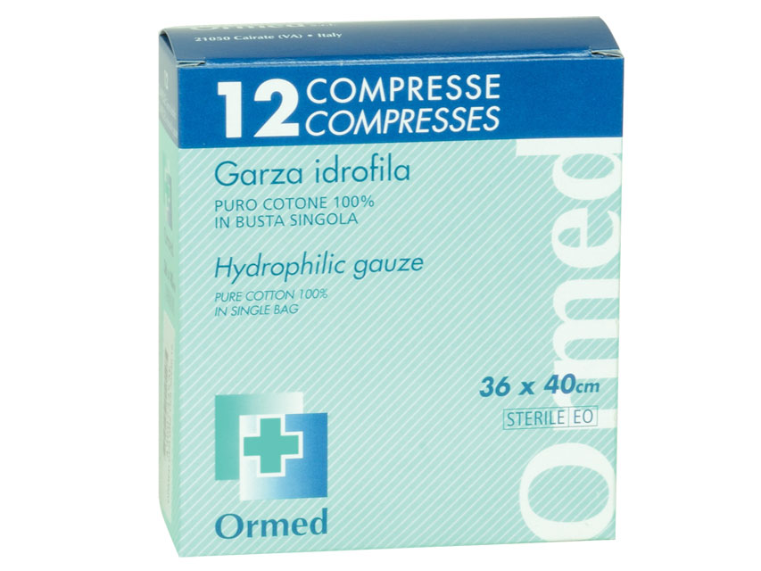 [34764] COTTON GARZA COMPRESSES 36X40 cm - boxes of 12