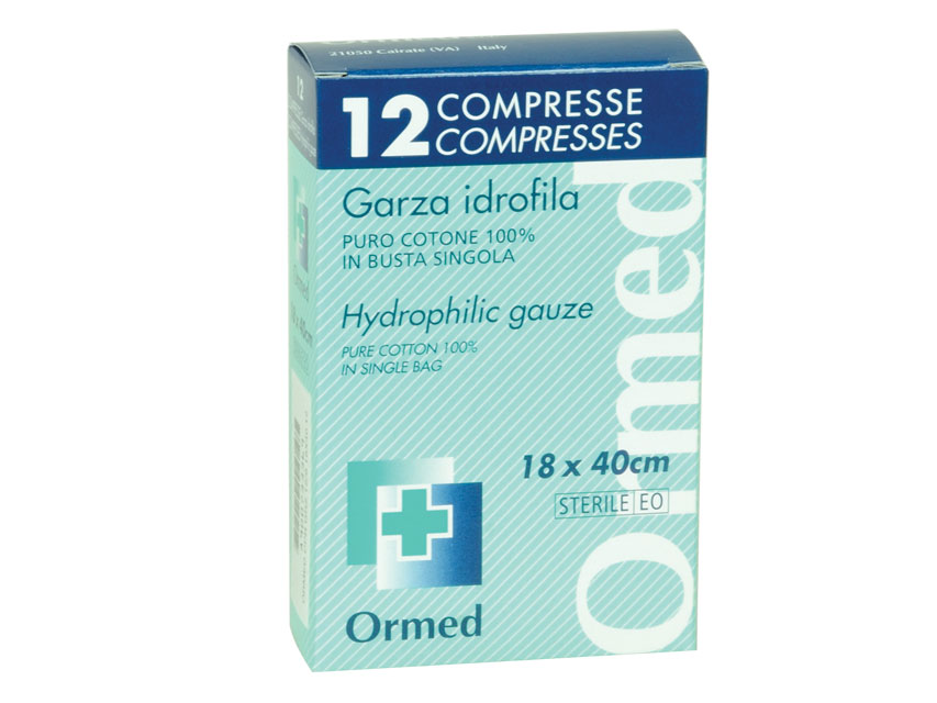 [34763] COTTON GAUZE COMPRESSES 18X40 cm - boxes of 12