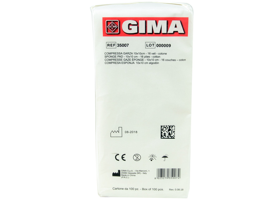 [35007] Gauze compresses 10x10cm cotton - 10 packs of 100
