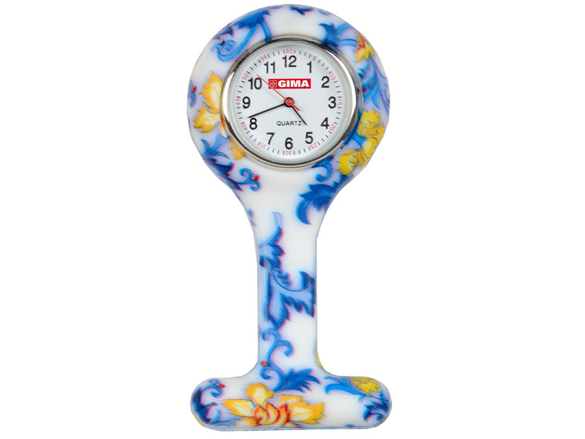 [20424] NURSING CLOCK - round - leaf pattern