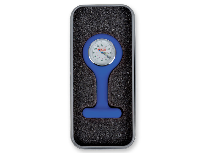 [20411] NURSING CLOCK with aluminium box - round - blue