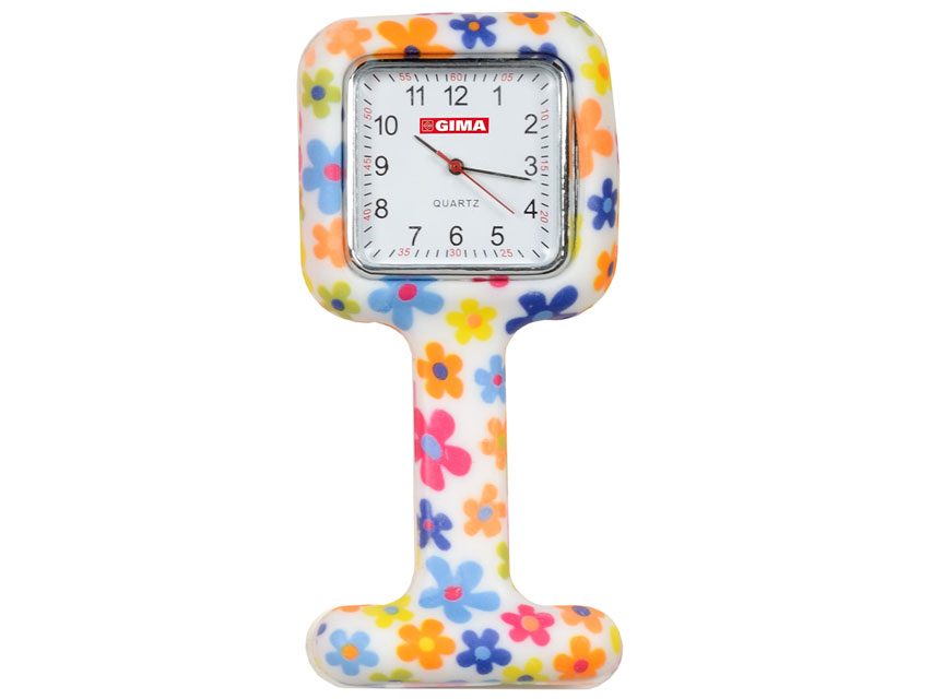 [20462] NURSING CLOCK - square - flower pattern