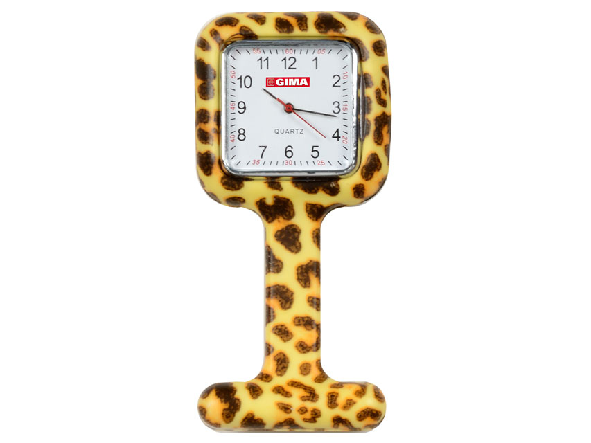 [20463] NURSING CLOCK - square - leopard pattern