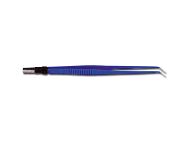 [30668] RECTANGED BIPOLAR PLIERS 15 cm - curved tips 0.5 mm