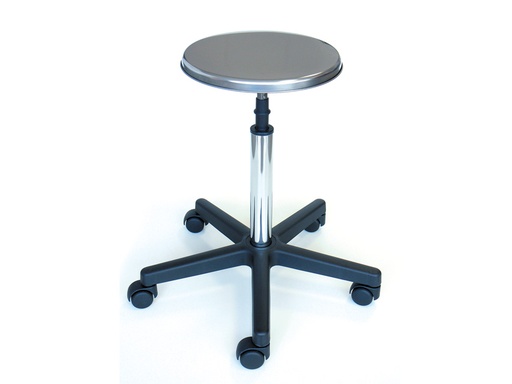 [27951] STOOL - stainless steel seat with wheels