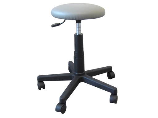 [27956] STOOL - upholstered seat with castors - grey
