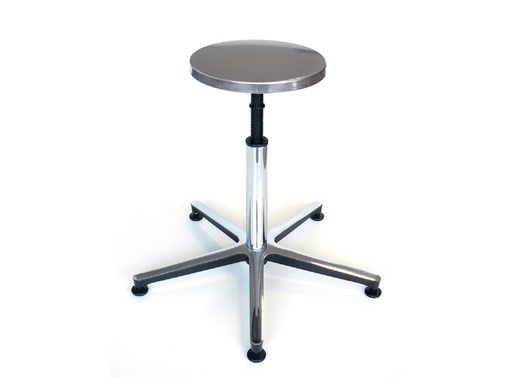 [27948] STOOL - stainless steel seat, aluminium base with feet