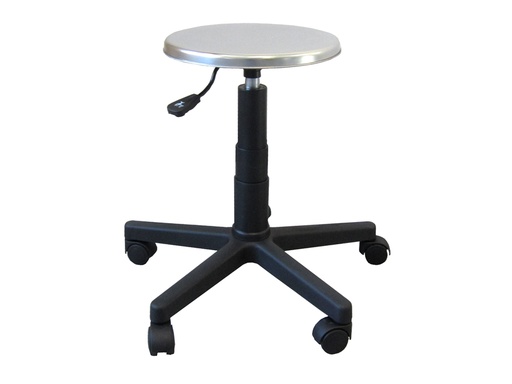 [27954] STOOL - stainless steel seat with wheels