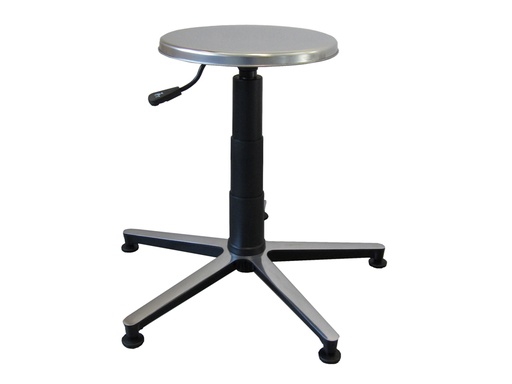 [27947] STOOL - stainless steel seat, aluminium base with feet