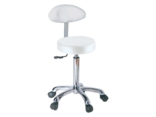 [45241] STOOL with backrest - white