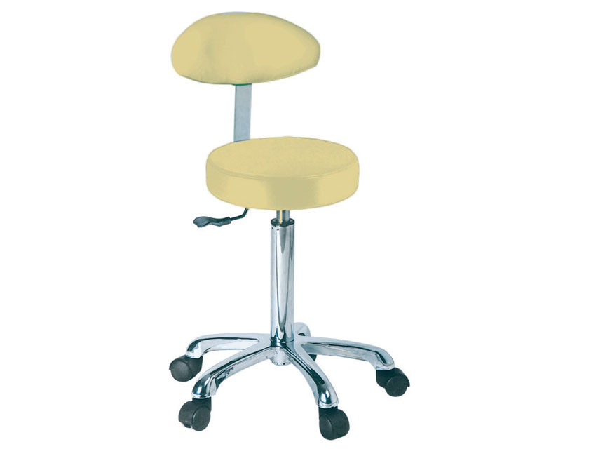 [45244] STOOL with backrest - beige