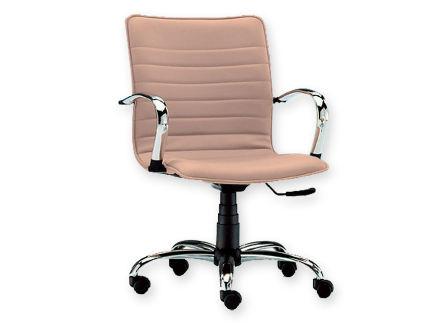 [45128] ELITE LOW BACK CHAIR - leatherette - beige