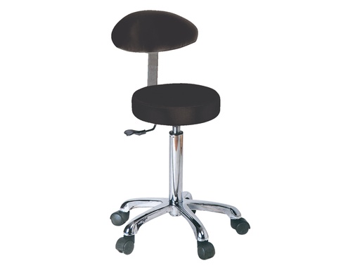 [45240] STOOL with backrest - black