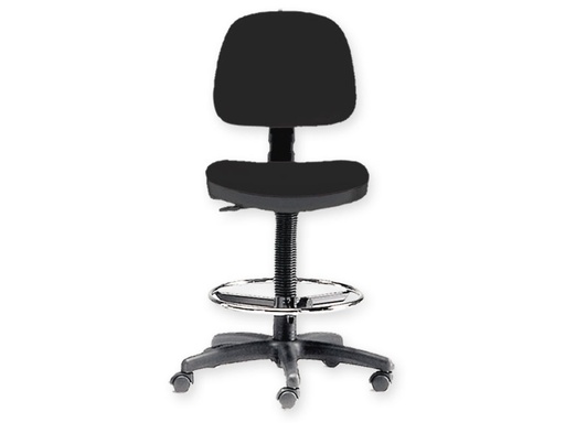[45220] STOOL with backrest and ring - black