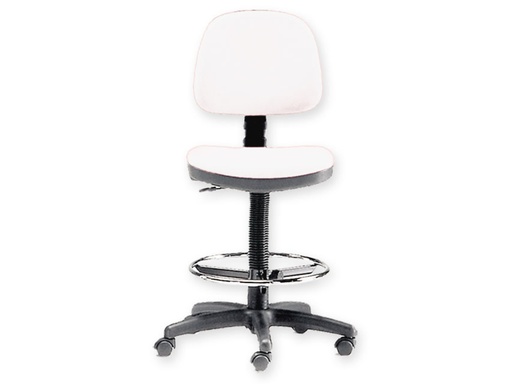 [45221] STOOL with backrest and ring - white