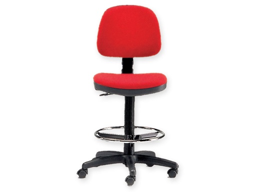 [45222] STOOL with backrest and ring - red