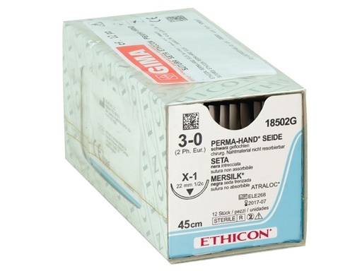 [DMM05023] Ethicon Perma-hand silk suture - 3/0 needle 22 mm
