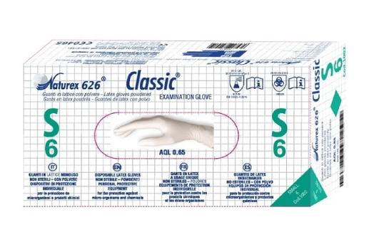 [MGI02258] Naturex latex s/powdered gloves tg. M PPE III /DM
